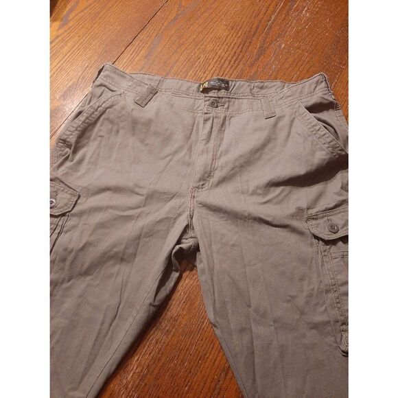 38x29 Lee Green Grey Carpenter Pants High Waist with Pockets Belt Loops - Picture 2 of 3